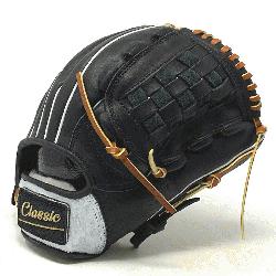  pitcher or utility 12 inch baseball glove is made with black stiff American Kip leather with brow