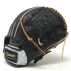 c pitcher or utility 12 inch baseball glove is made with black stiff American Kip leather with brow