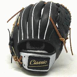 <p>This classic pitcher or utility 12 inch baseball glove is made with black stiff American Kip