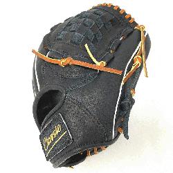 pitcher or utility 12 inch baseball glove is made with black stiff American Kip leathe
