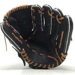 pitcher or utility 12 inch baseball glove is made with black stiff American Kip leath