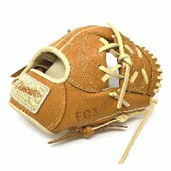  10 inch trainer baseball glove is made with tan stiff American Kip leather. Smaller hand