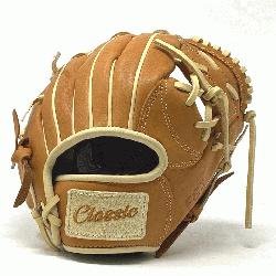 <p>This classic 10 inch trainer baseball glove is made with tan stiff American K