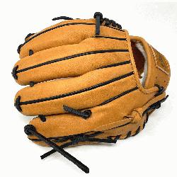  classic 11 inch baseball glove is made with tan stiff American Kip leather, black binding, and ro