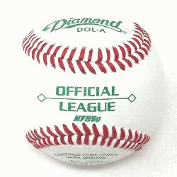ficial League, cushioned cork center, A-grade gray wool blend winding, premium leather cover, Diam