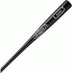 Louisville Slugger Wood 345 Turning Model Fungo Bat. 36 inch Black Finish and deep cup.