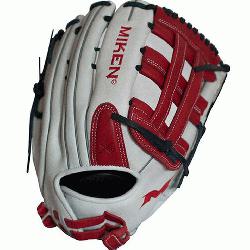 Series 13 slow pitch softball glove features soft, full-grai