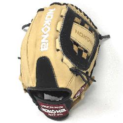 g Adult Glove made of American Bison and Supersoft Steerhide leather combined in black and cream