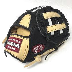 Adult Glove made of American Bison and Super soft Steerhide leather combined in blac