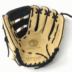 ng Adult Glove made of American Bison and Super soft Steerhide leather combined in black