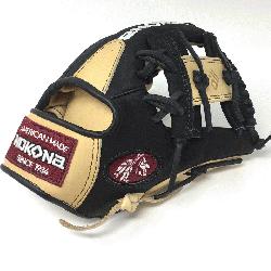 n Bison and Super soft Steerhide leather combined in black and cream colors. Nokona Alpha B
