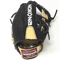 ican Bison and Super soft Steerhide leather combined in black and cream colors. Nokona Alph