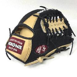 son and Super soft Steerhide leather combined in black and cream colors. Nokona A