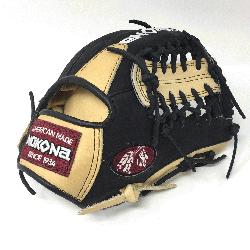 de of American Bison and Super soft Steerhide leather combined in black and cream colors. Nokona 