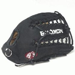 oung Adult Glove made of American Bison and Supersoft Steerhide leather combined in black and cre