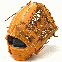 ff 11.75 inch orange Japan Kip baseball glove with black shee