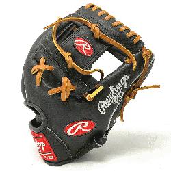 ont-size: large;>The Rawlings Dark Shadow Black Heart of the Hide Leather and Tan Laces 11.5 P