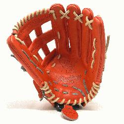 loves.com Exclusive in Rawlings Heart of the Hide Red-Orange leather. 42 pattern, 12.75