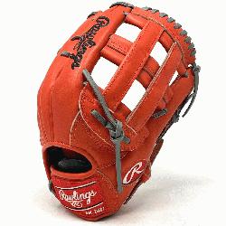e=font-size: large;>Ballgloves.com Exclusive in Rawlings Heart of the Hide Red-Orange leather.