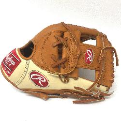 of the Hide Camel and Tan 11.5 inch baseball glove. TT2 pattern, index finger pad, open back and I