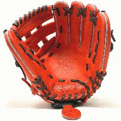 style=font-size: large;>Rawlings popular 200 infield pattern Heart of the Hide in red/orang