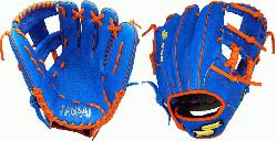 aseball Glove Colorway: Blue | Orange Conventional Open Back Dimple Sensor Technology Infield Glo
