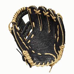 l glove Made with pedroia fit for players with a smaller hand H-Web design Black and blonde Full-Gr