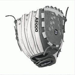 00 V125 WS - 12.5 Wilson A2000 V125 White Super Skin 12.5 Outfield Fastpitch GloveA2000 V125 White