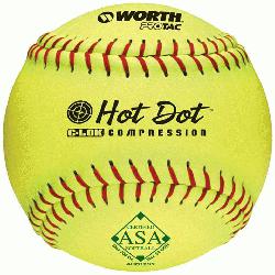 1 slow pitch softballs have red stitching and are approved for play in the ASA with a .52 COR/30