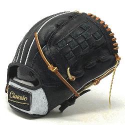 tcher or utility 12 inch baseball glove is made with black stiff Americ
