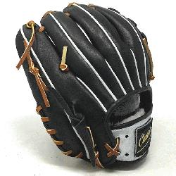 itcher or utility 12 inch baseball glove is made with black stiff American Kip leather with brown l