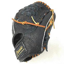 her or utility 12 inch baseball glove is made with black stiff American Kip leather with brown 
