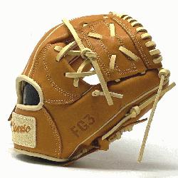 0 inch trainer baseball glove is made with tan stiff American Kip leather. S