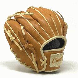  10 inch trainer baseball glove is made with tan stiff American Kip leather. Smaller hand opening 