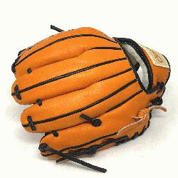  classic 11 inch baseball glove is made with orange stiff American Kip leather, blac