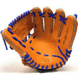 ic 11 inch baseball glove is made with orange stiff American Kip leather, royal tanners 