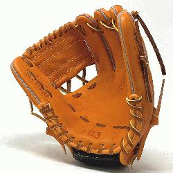 1 inch baseball glove is made with orange stiff American Kip leather. wi