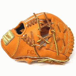 ssic small 11 inch baseball glove is made with orange stiff American Kip leather. Unique anchor 