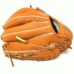 l 11 inch baseball glove is made with orange stiff American Kip leather. Unique an