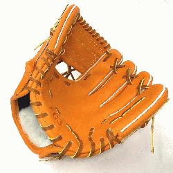  classic small 11 inch baseball glove is made with orange stiff American Kip leather. Un