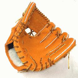 sic small 11 inch baseball glove is made with orange stiff American Kip leather. Unique an