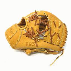  11.25 inch baseball glove is made with tan stiff American Kip leather. Unique anchor lac