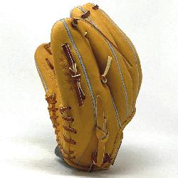 .25 inch baseball glove is made with tan stiff American Kip leather. Unique anchor laces add sty