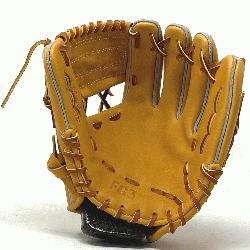 ic 11.25 inch baseball glove is made with tan stiff Ameri
