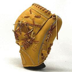 11.25 inch baseball glove is made with tan stiff American Kip leather. Unique anch