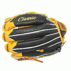 .75 inch baseball glove is made with tan stiff American Ki