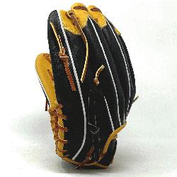  12.75 inch baseball glove is made with tan stiff American Kip leather. Unique leather fing