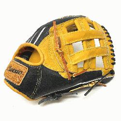 assic 12.75 inch baseball glove is made with tan stiff Amer