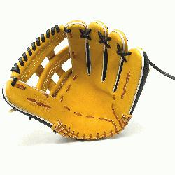  12.75 inch baseball glove is made with tan stiff American Kip leather. Unique leather finger t