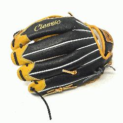 c 12.75 inch baseball glove is made with tan stiff American Ki
